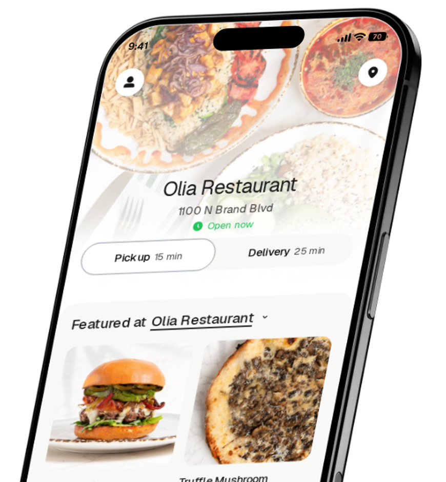 Olia Restaurant app preview